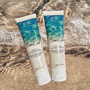 2 Pack- IGK Beach Club Bouncy Blowout Cream- Salon Hair Gift Set